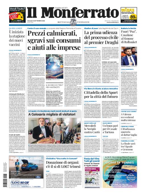 Il Monferrato - Edizione 67 del 13/09/2022